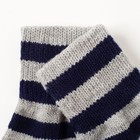 Перчатки одинарные для мальчика Полоска", размер 14, цвет серый меланж/синий 6с177 - Фото 3