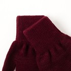 Перчатки одинарные для мальчика, размер 16, цвет бордовый 6с177 - Фото 3
