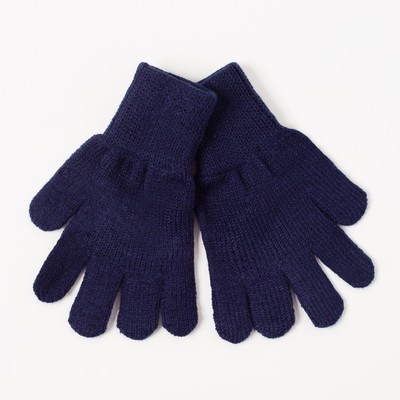 Перчатки одинарные для мальчика, размер 14, цвет синий 6с177