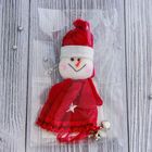 Мягкая подвеска "Снеговик в шубке с двумя звёздами" 15 см красный - Фото 2