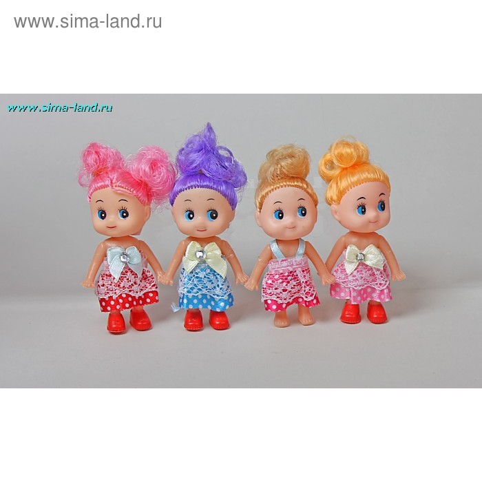 Мягкая игрушка - магнит "Кукла девочка в платье пуговка" - Фото 1