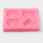Молд Доляна «Транспорт», силикон, 8×6,5×1,1 см, цвет розовый - фото 8333810