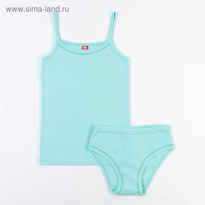 Комплект для девочки (майка, трусы), рост 140 см, цвет светло-бирюзовый - Фото 1