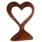 Сувенир дерево "Сердце" коричневый 15х11х3 см - Фото 4