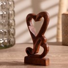 Сувенир дерево "Два сердца" коричневый 15х11х3 см - Фото 2