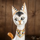 Сувенир дерево "Кошка с мозаичными вставками" серая 60х12х6 см 2028135 - фото 16389361