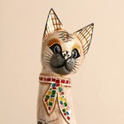 Сувенир дерево "Кошка с бабочкой и бантом из мозаики" белая 60х12х6 см 2028136 - фото 17016180