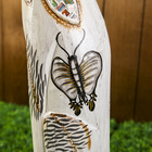 Сувенир дерево "Кошка с бабочкой и бантом из мозаики" белая 60х12х6 см - Фото 5