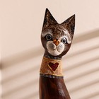 Сувенир дерево "Кошка с бабочками и сердечком на ошейнике" 80х13х7 см - фото 803931604