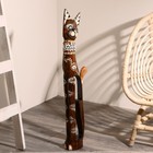 Сувенир «Кошка в ошейнике из камней и с расписным цветком», 80×13×7 см, дерево - фото 57916808