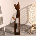 Сувенир «Кошка в ошейнике из камней и с расписным цветком», 80×13×7 см, дерево - фото 57916810