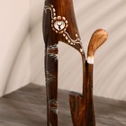 Сувенир «Кошка в ошейнике из камней и с расписным цветком», 80×13×7 см, дерево - фото 57916812