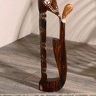 Сувенир «Кошка в ошейнике из камней и с расписным цветком», 80×13×7 см, дерево - фото 57916813