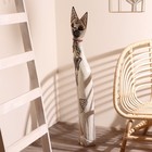 Сувенир «Кошка белая с бабочкой и бантом из мозаики», 100×16×7 см, дерево - фото 53658536