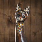 Сувенир «Кошка с бабочками и сердечком на ошейнике», 100×16×7 см, дерево - Фото 4