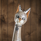 Сувенир дерево "Кошка с ошейником из страз и ромбиком" 100х16х7 см - фото 35906137