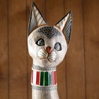 Сувенир дерево "Серая кошка в ошейнике из мозаики и с черепахой" 100х16х7 см - фото 53658543