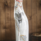 Сувенир дерево "Серая кошка в ошейнике из мозаики и с черепахой" 100х16х7 см - фото 53658545