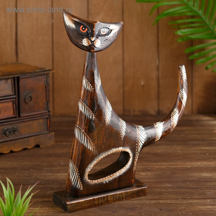 Сувенир «Лунный кот», 35×28×5 см дерево