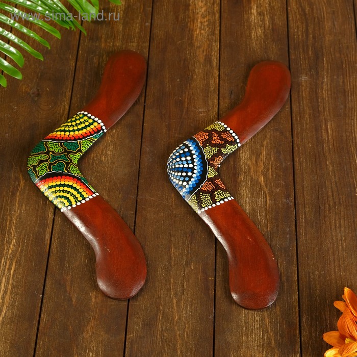 Сувенир «Бумеранг с точечной росписью», 40×7×1 см, МИКС - Фото 1