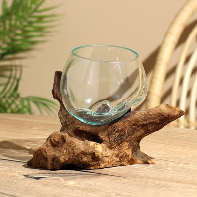 Вазон на дереве «Классика», 15×15×18 см, стекло