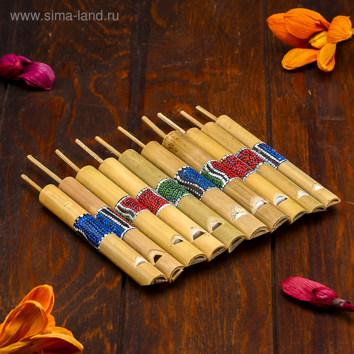 Сувенирный музыкальный инструмент «Свисток с узорами», 15×1×1 см, МИКС - Фото 1