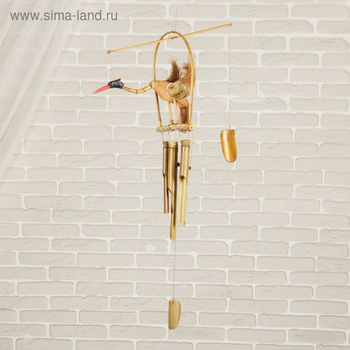 Музыка ветра «Птица», 55×20×30 см, бамбук - Фото 1