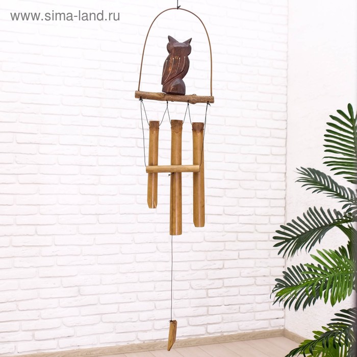 Музыка ветра «Сова», 83×20×4 см, бамбук, МИКС