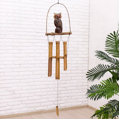 Музыка ветра «Сова», 83×20×4 см, бамбук, МИКС