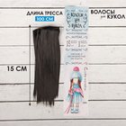Волосы - тресс для кукол «Прямые» длина волос: 15 см, ширина: 100 см, цвет № 3 - фото 317996868