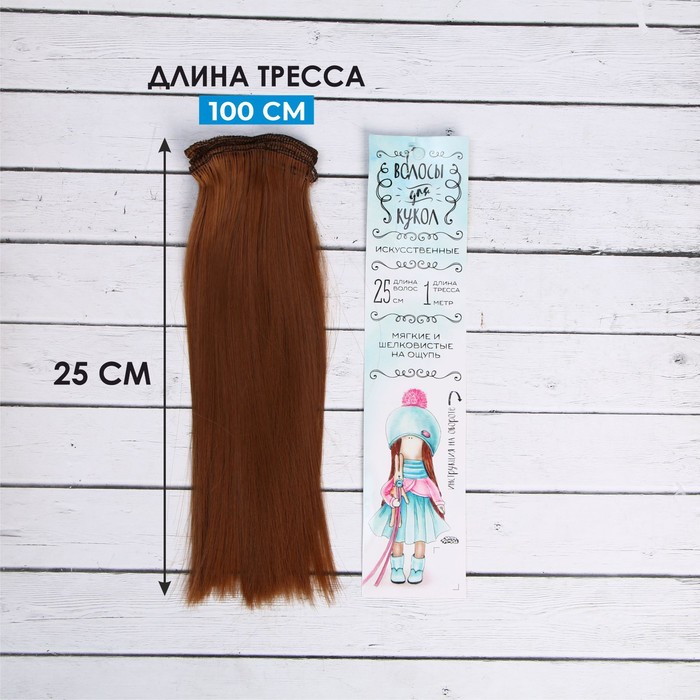 Волосы - тресс для кукол «Прямые» длина волос: 25 см, ширина:100 см, цвет № 30А - Фото 1