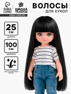 Волосы - тресс для кукол «Прямые» длина волос: 25 см, ширина:100 см, цвет № 1В - Фото 1