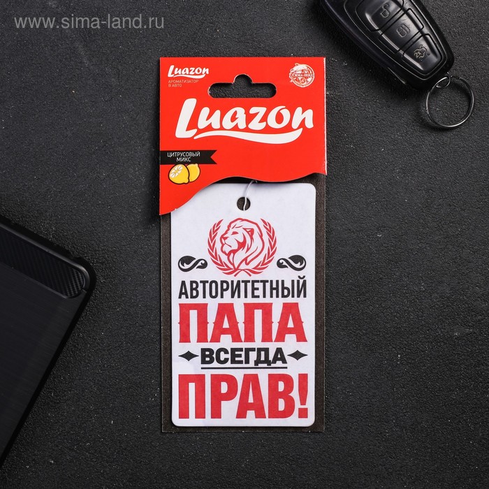 Ароматизатор в машину «Папа прав!», аромат цитрусовый микс - Фото 1