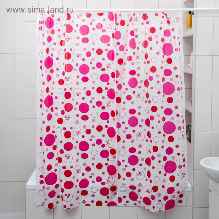 Штора для ванной «Радуга цвета», 180×180 см, полиэтилен, цвет МИКС - Фото 1