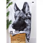 Полотенце махровое "Этель" ЧБ Овчарка 50*90 см, 100% хл, 420 гр/м2 - Фото 1