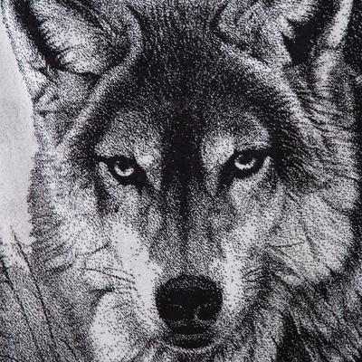 Полотенце махровое Этель ЧБ «Волк», пестроткань, 70×130 см