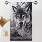 Полотенце махровое Этель ЧБ «Волк» 50х90 см - Фото 1