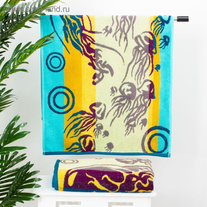 Полотенце махровое "Этель" Песчаные Медузы 50*90 см, 100% хл, 420 гр/м2 - Фото 1