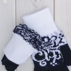 Перчатки женские «Морозко» 2с228, размер 18, цвет тёмно-синий/белый - Фото 2