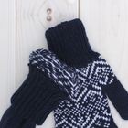 Перчатки женские «Снег» 6с261, размер 19, цвет синий/белый - Фото 2