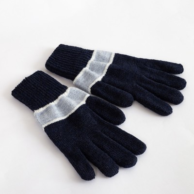 Перчатки мужские «А» 3с239, размер 22, цвет тёмно-синий/голубой/светло-серый