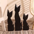 Сувенир «Кошки расписанные серебром», набор 3 шт., h=30 см, h=40 см, h=50 см, дерево - Фото 4
