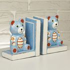 Подставка-держатель для книг дерево "Голубые мишки в цветочек" набор из 2 шт 16х27х8 см - Фото 2