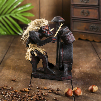 Сувенир «Абориген с барабанной установкой», 15 см, дерево