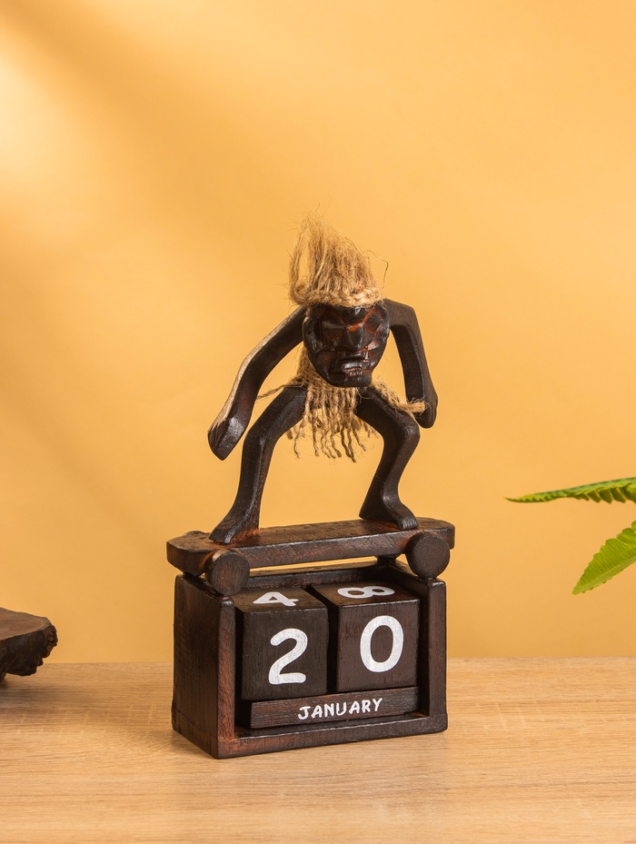 Вечный календарь «Абориген-календарь», 18×11×8 см, дерево