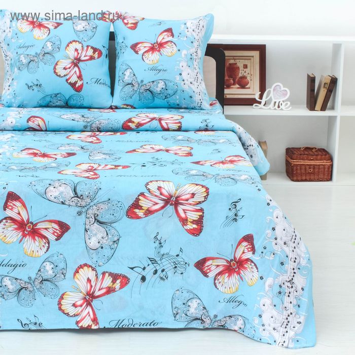 Постельное бельё 1,5сп Ночь нежна Лунная соната гол 145х210, 150х210, 70х70 2шт, хлопок 100 гр/м - Фото 1