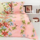 Постельное бельё евро Ночь нежна Соловьиные трели роз 200х220, 200х220, 70х70 2 шт, хлопок 100 гр/м - Фото 1