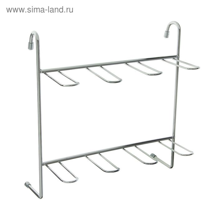 Держатель для кружек на рейлинг на 8 предметов Доляна, 23×12×24 см, цвет хром - Фото 1
