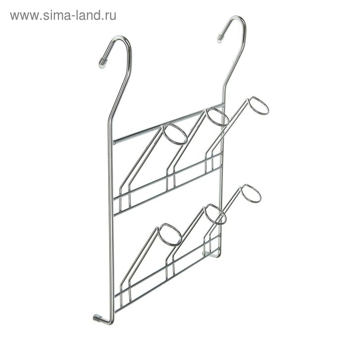 Держатель для стаканов на рейлинг Доляна, 24,5×9×34 см, цвет хром - Фото 1