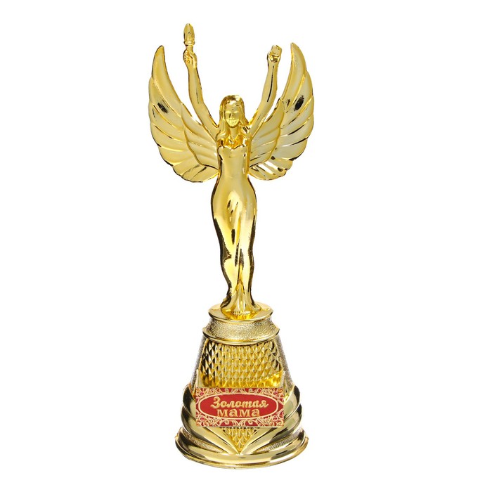 Кубок наградная фигура Ника «Золотая мама», пластик, золото, 19,3 х 7 см. - Фото 1